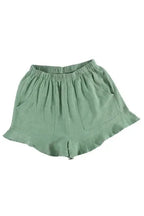 Khaki High Waist Pocketed Ruffle Shorts - Fashionfitz