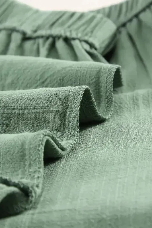 Khaki High Waist Pocketed Ruffle Shorts - Fashionfitz