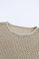 Khaki hollow-out knit long sleeve top - t-shirts