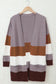 Khaki open front colorblock cardigan with pockets - sweaters & cardigans