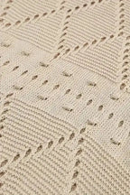 Khaki Pointelle Knit Short Dolman Sleeve Sweater Top - Fashionfitz