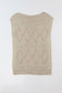 Khaki pointelle knit short dolman sleeve sweater top - t-shirts