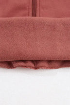 Khaki Printed Plaid Sleeve Patchwork Collared Textured Sweatshirt - Fashionfitz