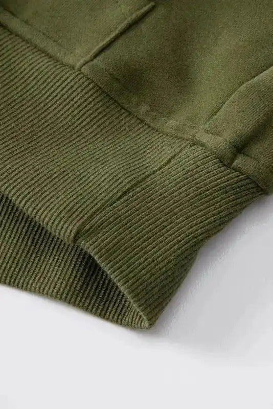 Khaki Printed Plaid Sleeve Patchwork Collared Textured Sweatshirt - Fashionfitz