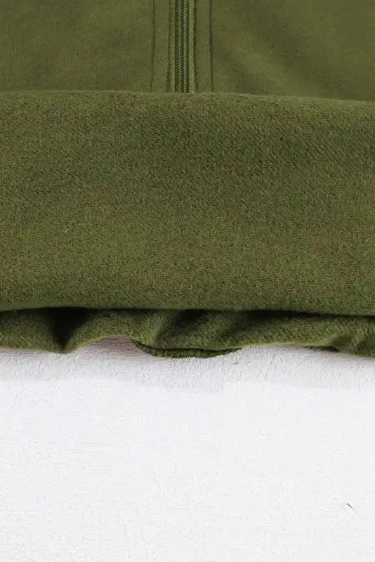 Khaki Printed Plaid Sleeve Patchwork Collared Textured Sweatshirt - Fashionfitz