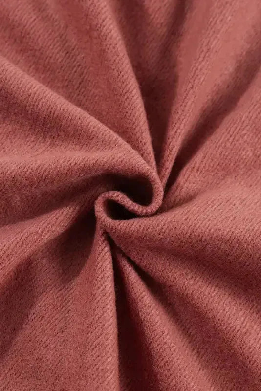 Khaki Printed Plaid Sleeve Patchwork Collared Textured Sweatshirt - Fashionfitz