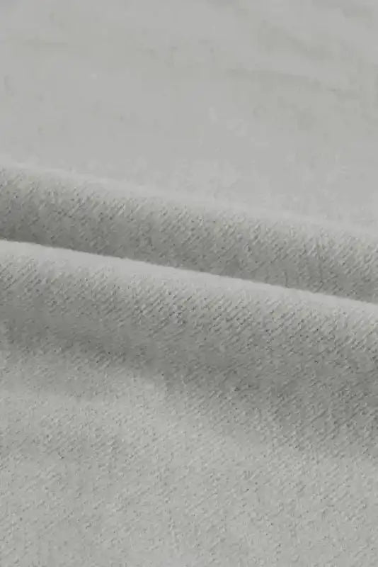 Khaki Printed Plaid Sleeve Patchwork Collared Textured Sweatshirt - Fashionfitz