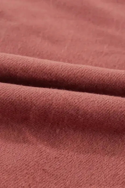 Khaki Printed Plaid Sleeve Patchwork Collared Textured Sweatshirt - Fashionfitz