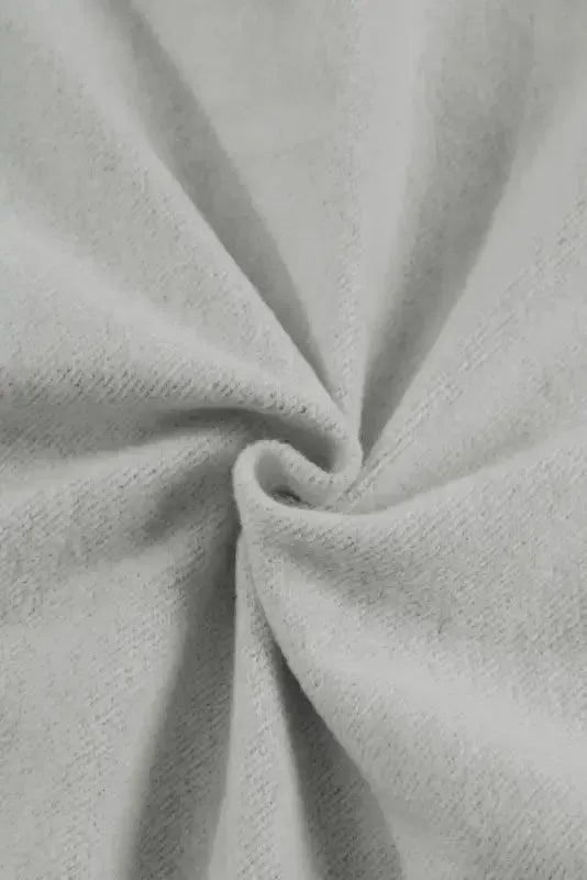 Khaki Printed Plaid Sleeve Patchwork Collared Textured Sweatshirt - Fashionfitz