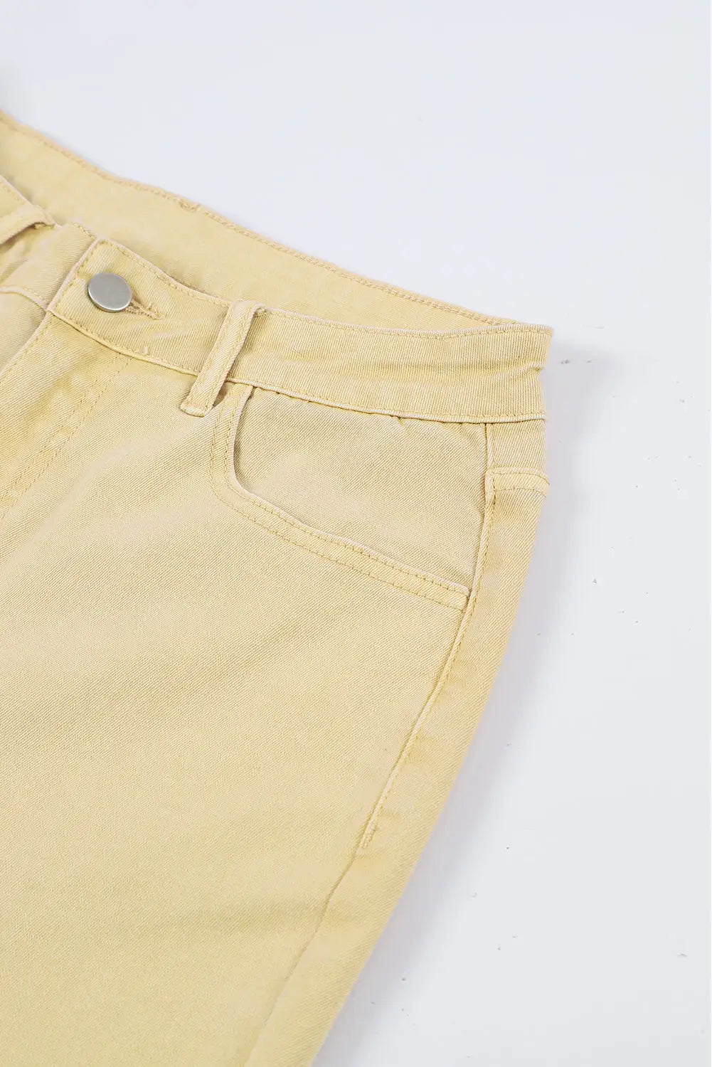 Khaki raw edge mid waist flared jeans - bottoms