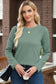 Khaki ribbed round neck knit long sleeve top