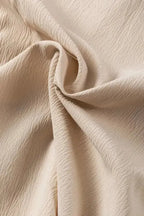 Khaki Ruffled Lace up Bubble Sleeve Blouse - Fashionfitz