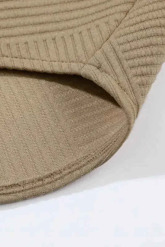 Khaki Solid Textured Flap Pocket Buttoned Shacket - Fashionfitz