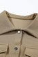 Khaki solid textured flap pocket buttoned shacket - sweaters & cardigans