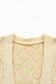 Khaki textured pocket knit open front cardigan - sweaters & cardigans