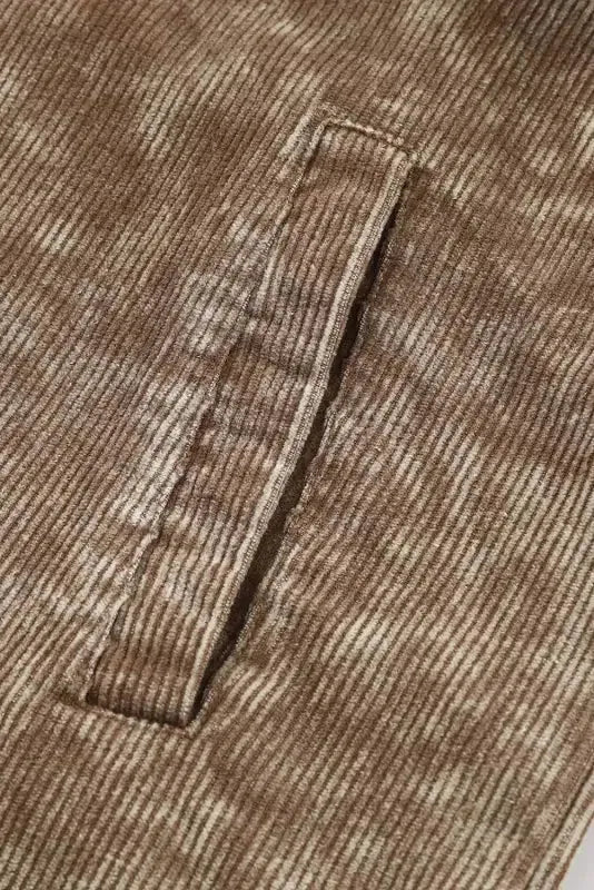 Khaki Vintage Distressed Oversized Shacket - Fashionfitz