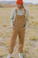 Buckle Strap Cargo Denim Overalls - Fashionfitz