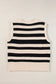 Knit tank top - black stripe ribbed trim - sweater vests