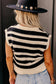 Knit tank top - black stripe ribbed trim - sweater vests