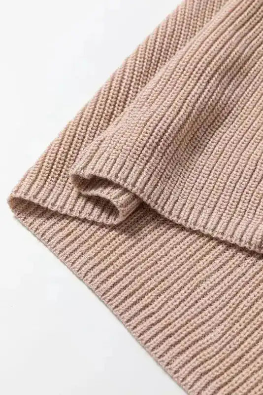 Knit Tank Top - Oatmeal Solid Color Turtleneck - Fashionfitz