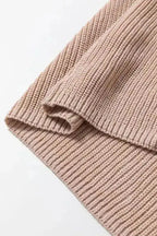 Knit Tank Top - Oatmeal Solid Color Turtleneck - Fashionfitz