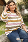 Knitted loose sweater - striped hollowed - sweaters