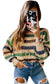 Knitted loose sweater - striped hollowed - sweaters