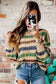 Knitted loose sweater - striped hollowed - sweaters