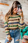 Knitted loose sweater - striped hollowed - sweaters