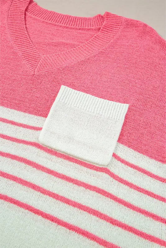 Summer women’s tops | knitted short sleeve top - strawberry pink