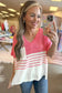 Summer women’s tops | knitted short sleeve top - strawberry pink