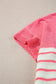 Summer women’s tops | knitted short sleeve top - strawberry pink