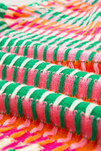 Knitted Sweater Top - Green Multi Flutter Sleeve - Fashionfitz