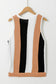 Knitted vest | khaki stripe color block | fashionfitz