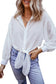 Knotted front loose fit sheer shirt