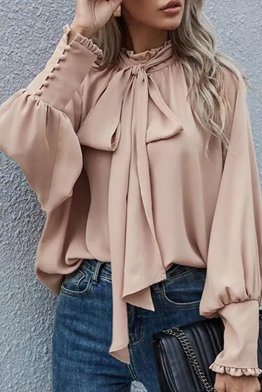 Elegant bishop sleeve blouse - women’s tops - fashionfitz