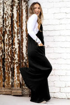Knotted Straps Wide Leg Jumpsuit - Black - Fashionfitz