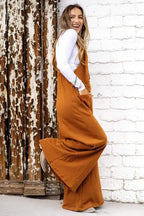 Knotted Straps Wide Leg Jumpsuit - Black - Fashionfitz