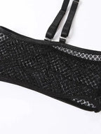 Lace 3 Piece Garter Lingerie Set - Fashionfitz