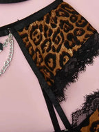 Lace 3 Piece Garter Lingerie Set - Fashionfitz