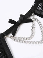 Lace 3 Piece Garter Lingerie Set - Fashionfitz