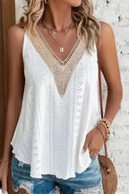 Lace Crochet Loose Fit Tank Top - Fashionfitz