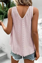 Lace Crochet Loose Fit Tank Top - Fashionfitz