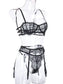 Lace dreams 3 piece garter set - lingerie - sets