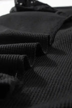 Lace Sleeve Textured Top - Fashionfitz