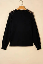 Lace Sleeve Textured Top - Fashionfitz