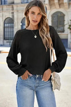 Lace Sleeve Textured Top - Fashionfitz