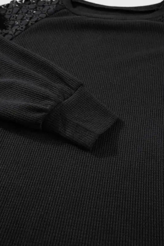 Lace Sleeve Textured Top - Fashionfitz