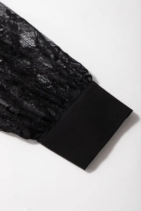 Lace sleeves blouse - black | fashionfitz