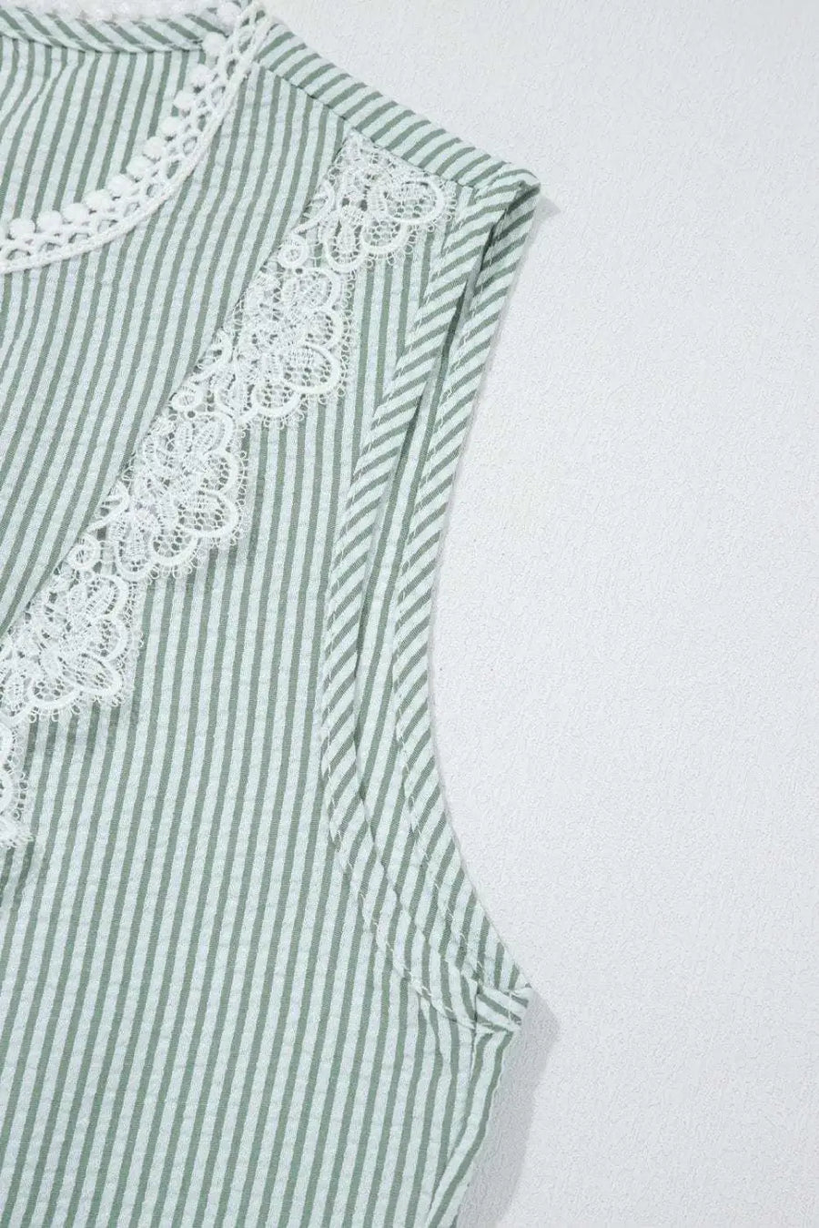 Tank Tops Lace Stripe Tank Top